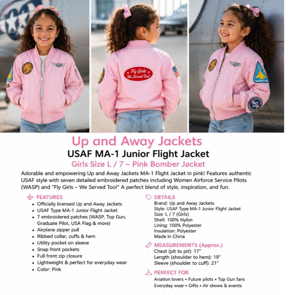 Up and Away MA-1 Junior Flight Jacket USAF 7